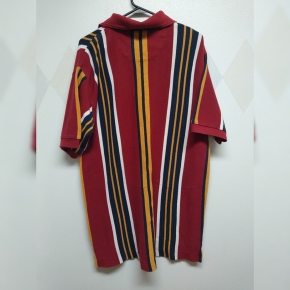 Dockers men's polo shirt red and stripes size L - Picture 3 of 6